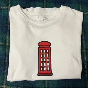 Burberry White Cotton Hello T-shirt Vintage British Phone Booth Women XS Girl 12